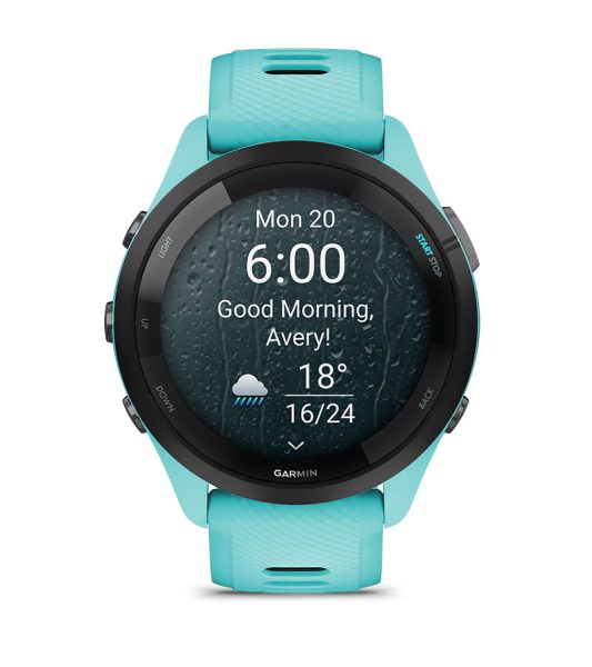 Умные часы Garmin Forerunner 265 белые с бело-синим ремешком